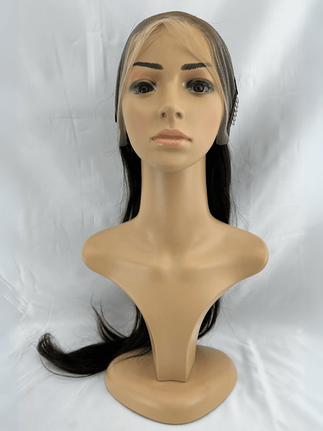 Peluca de Cabello Virgen Liso Natural 28” – HD Lace Frontal, Pre-Estilizada, Sin Pegamento, Densidad 200%+, Brillo Natural - Cosmetics Afro Latino