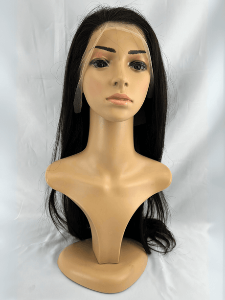 Peluca de Cabello Virgen Liso Natural 28” – HD Lace Frontal, Pre-Estilizada, Sin Pegamento, Densidad 200%+, Brillo Natural - Cosmetics Afro Latino