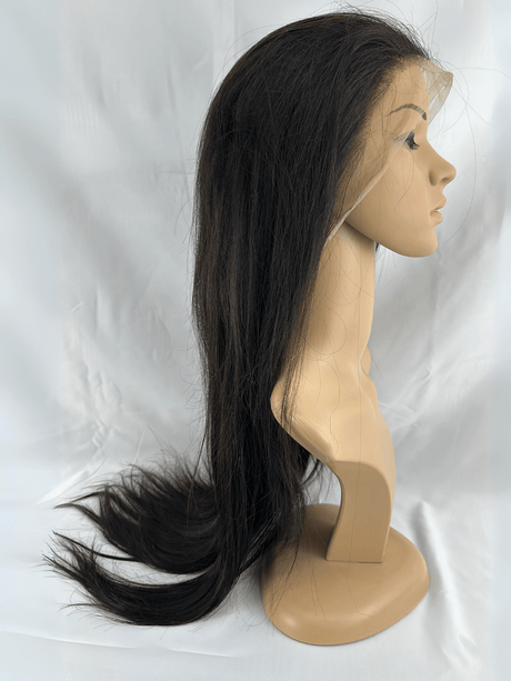 Peluca de Cabello Virgen Liso Natural 28” – HD Lace Frontal, Pre-Estilizada, Sin Pegamento, Densidad 200%+, Brillo Natural - Cosmetics Afro Latino