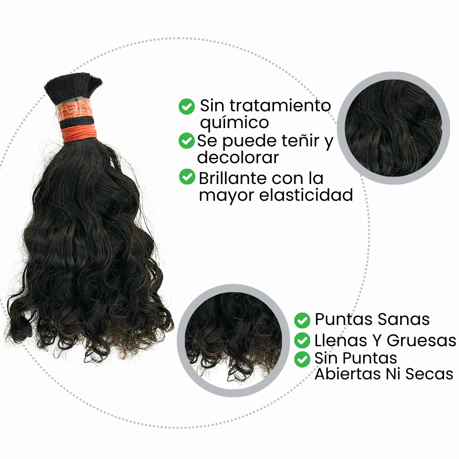 Extensiones de Pelo Virgen Suelto Rizado Remy 25 cm 10" Virgin Hair - Cosmetics Afro Latino