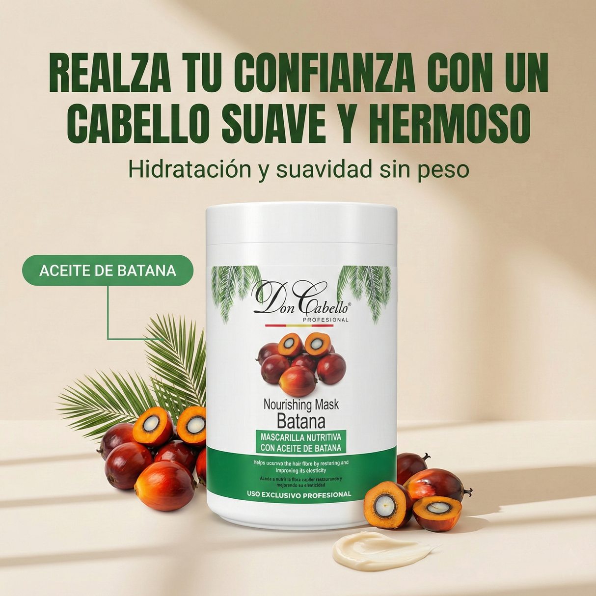 Don Cabello Mascarilla Nutritiva Batana 1000 ml Hidratación y Suavidad