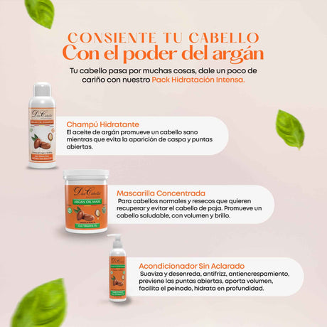 Pack Hidratación Intensa Con Keratina Y Aceite De Argán - Don Cabello