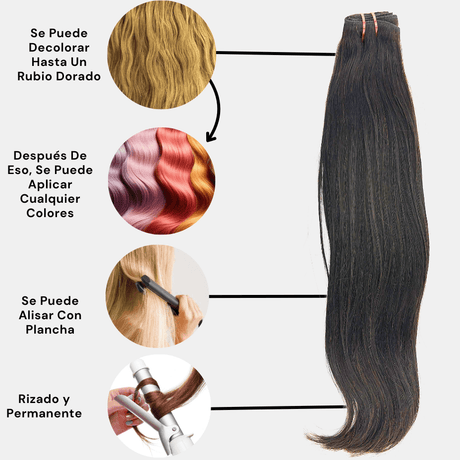 Extensiones de Pelo Virgen Cosido Liso Remy Virgin Hair - Cosmetics Afro Latino