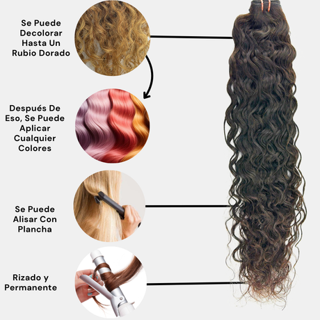 Extensiones de Pelo Virgen Cosido Rizado Remy Virgin Hair - Cosmetics Afro Latino