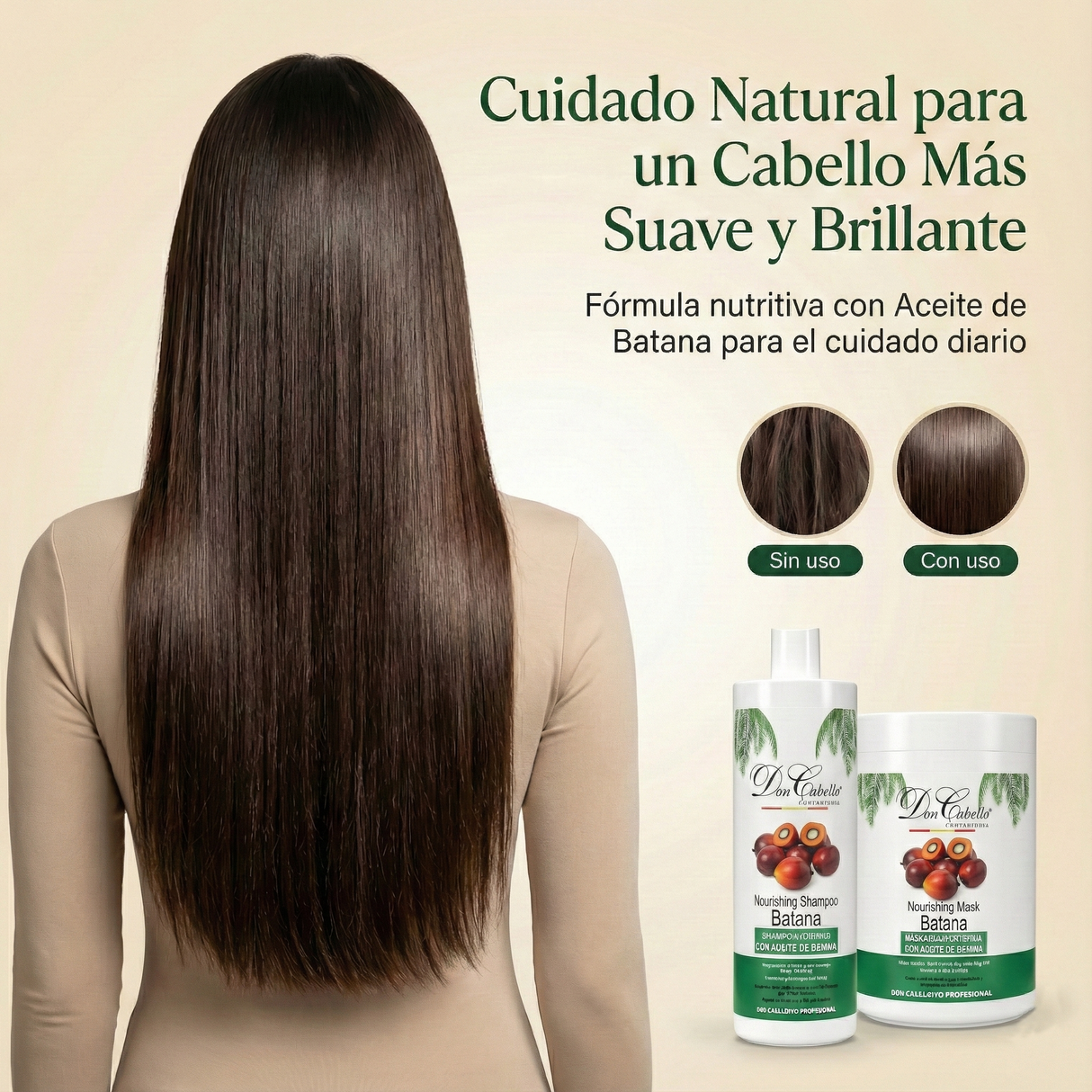 Don Cabello Pack Batana Champú y Mascarilla 1000 ml Nutrición e Hidratación