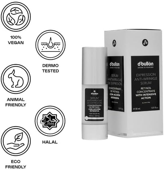D’Bullón Sérum Facial Antiedad de Expresión con Retinol 30 ml Acción Intensiva de Valquer Laboratorios