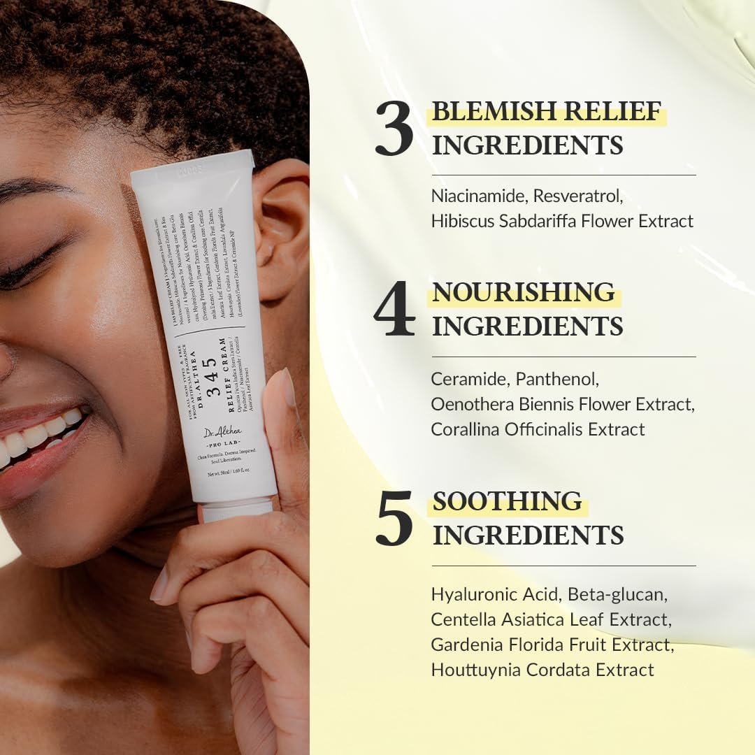 Dr. Althea Relief Cream 345 - Moisturizing Gel Cream with Niacinamide and Panthenol for Sensitive Skin - 50 ml - Cosmetics Afro Latino