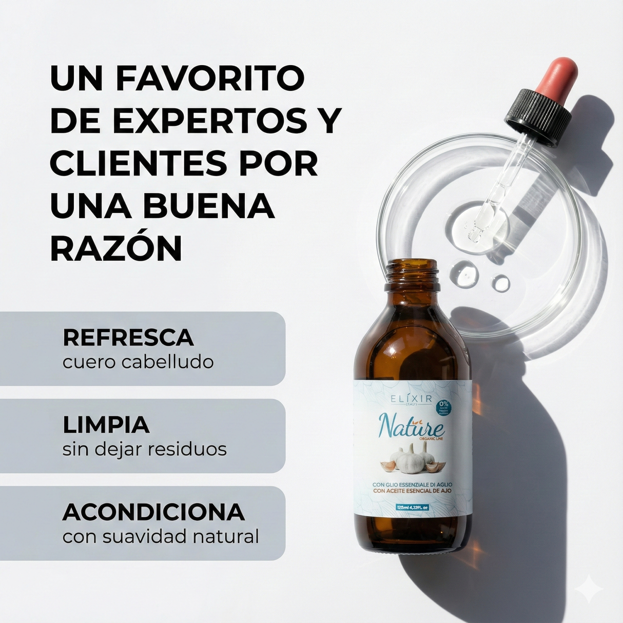 Elixir Nature Loción Anticaída con Ajo, Ortiga y Menta 125 ml