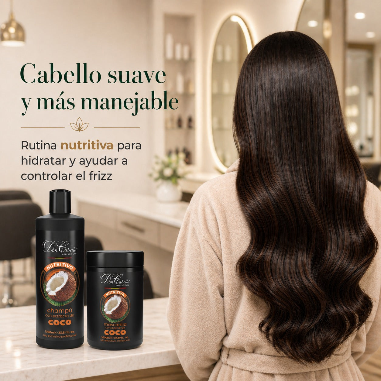 Don Cabello nourishing coconut hair pack with shampoo and mask 2x1000 ml