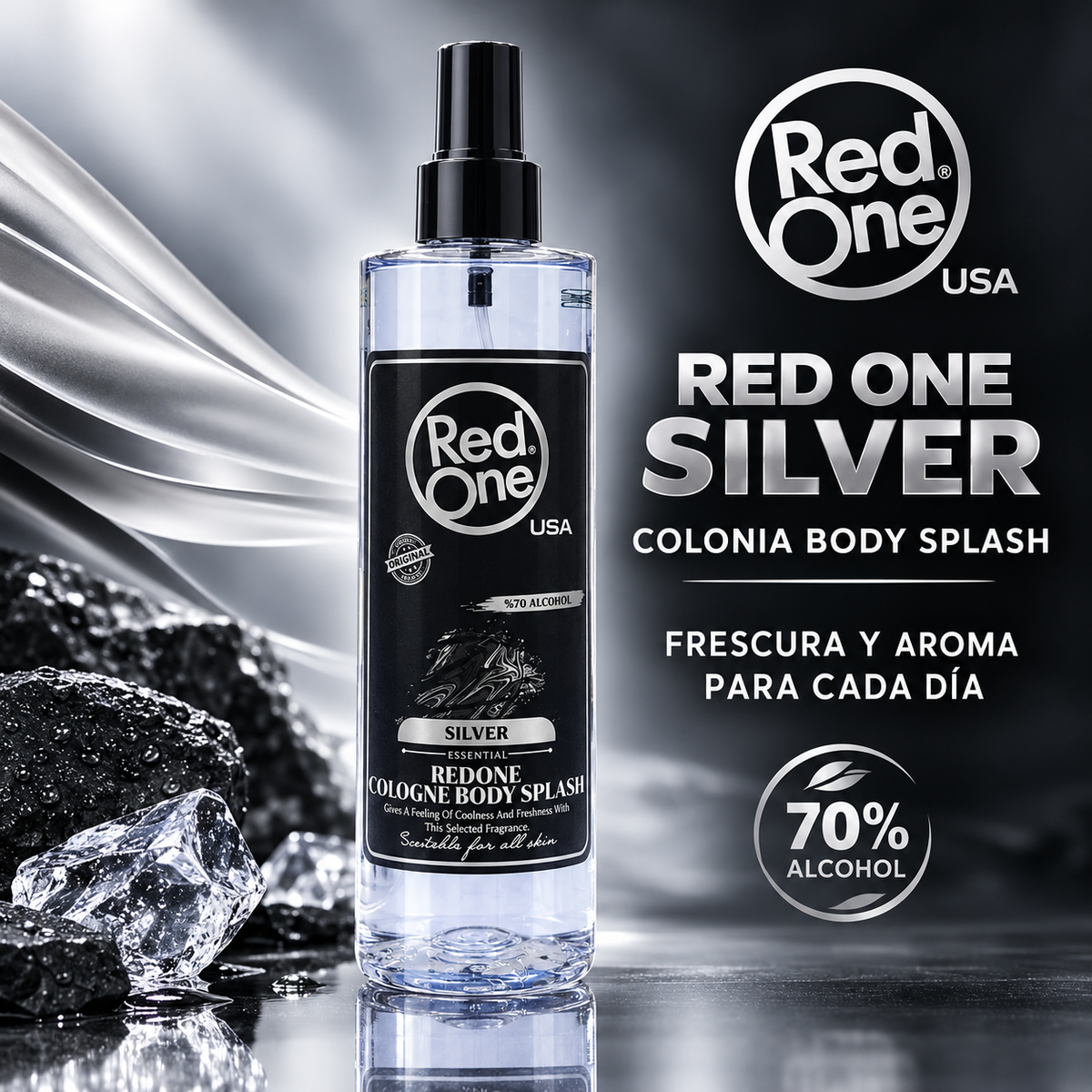 RED ONE SILVER COLOGNE BODY SPLASH 400 ML