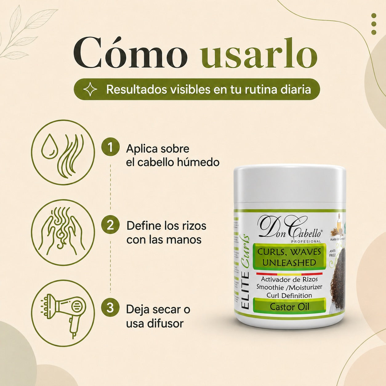Don Cabello - Activador De Rizos en Crema - 500 Ml