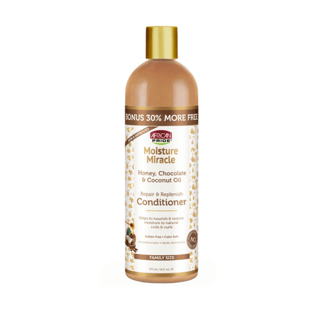 Pack Hidratación y Definición African Pride – Moisture Miracle (Champú + Leave-in + Curling Cream + Acondicionador) - Cosmetics Afro Latino