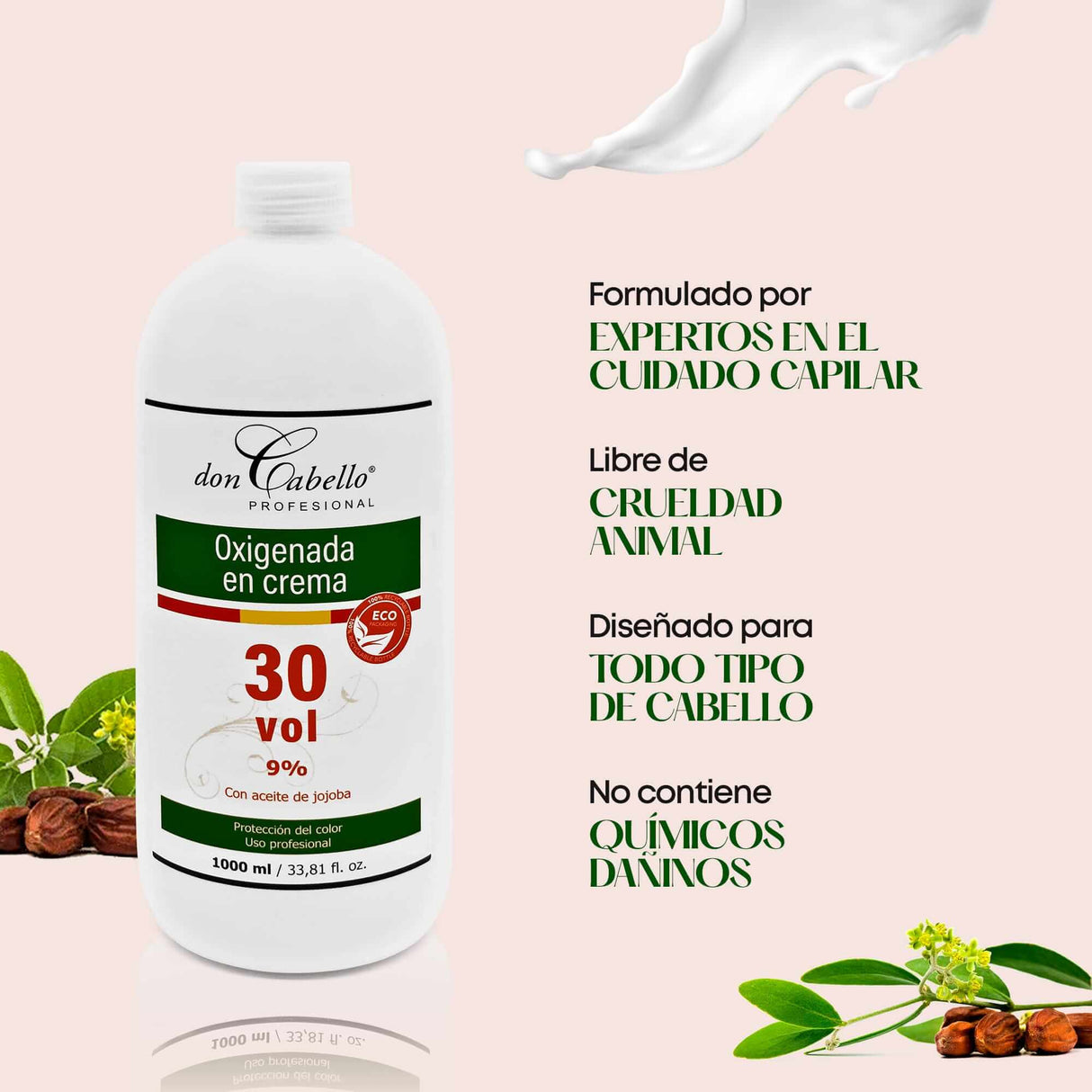 Don Cabello - Oxigenada en Crema - 30 Vol 9% - 1000 Ml - Cosmetics Afro Latino