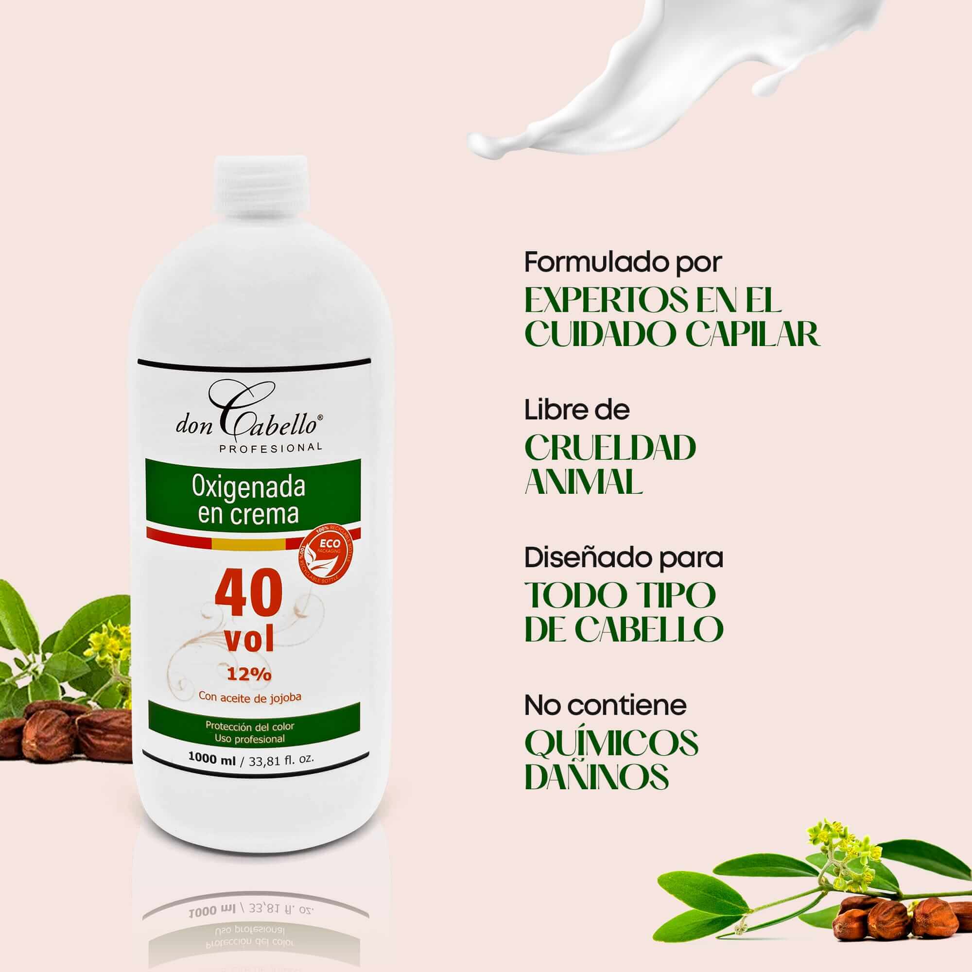Don Cabello - Oxigenada en Crema - 40 Vol 12% - 1000 Ml - Cosmetics Afro Latino