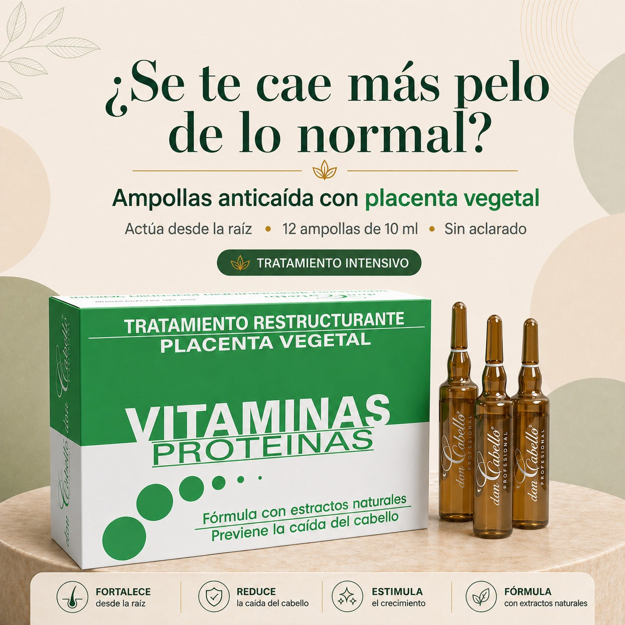 Don Cabello Hair Ampoules – Anti-Hair Loss Treatment – 12 Ampoules x 10 Ml