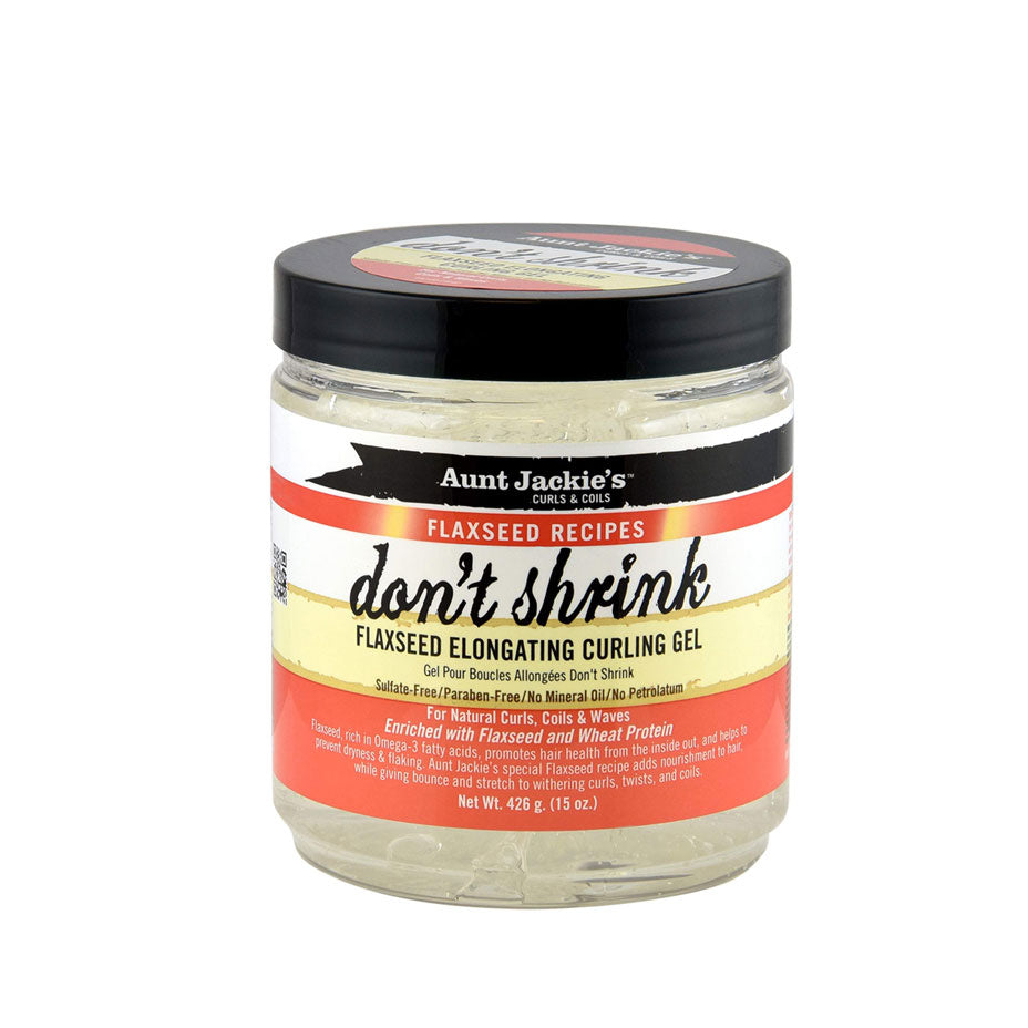 Gel Don't Shrink Flaxseed Elongating Curling Gel - Aunt Jackie's Curls & Coils - Flaxseed Recipes - 426g - Cosmetics Afro Latino