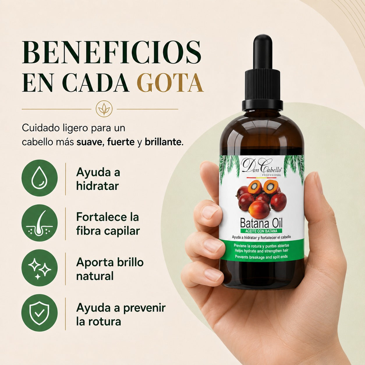 Don Cabello Aceite Capilar Batana 100 ml Hidratación y Brillo