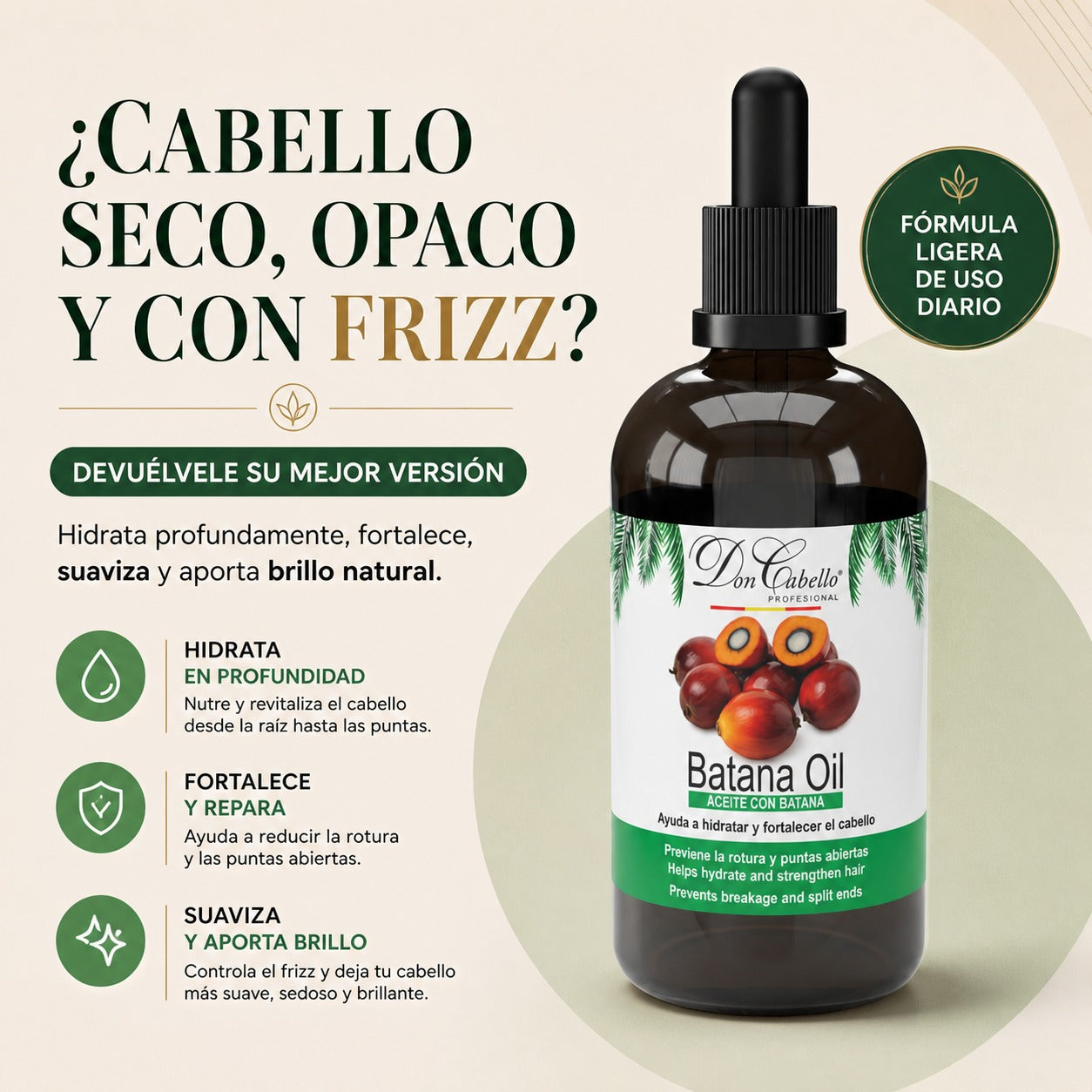 Don Cabello Aceite Capilar Batana 100 ml Hidratación y Brillo