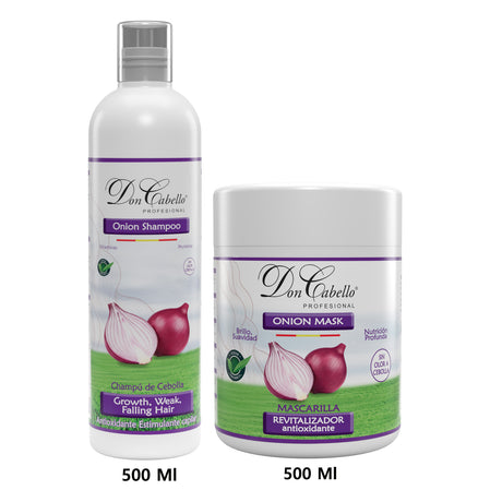 Don Cabello pack capilar cebolla roja sin olor champú y mascarilla 2x1000 ml - Cosmetics Afro Latino