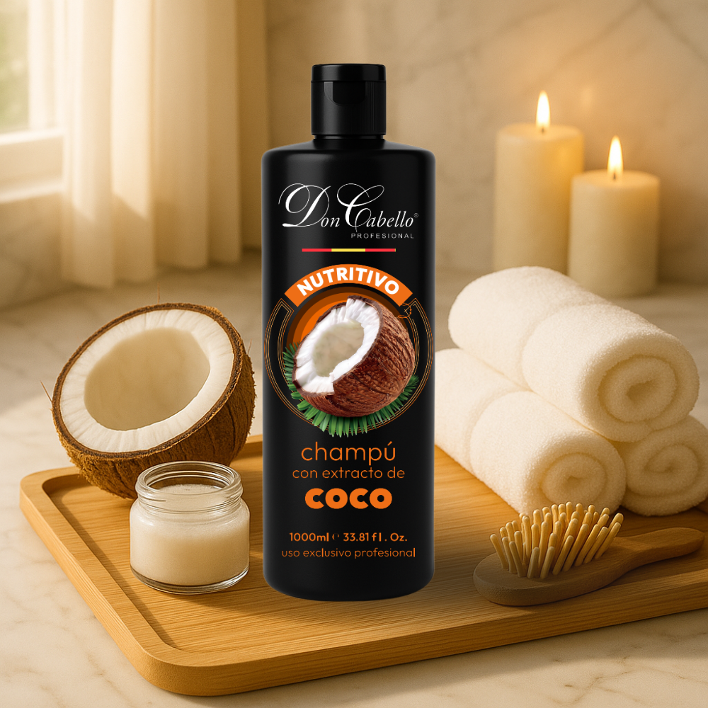 Don Cabello champú nutritivo con aceite de coco y aloe vera 1000 ml - Cosmetics Afro Latino