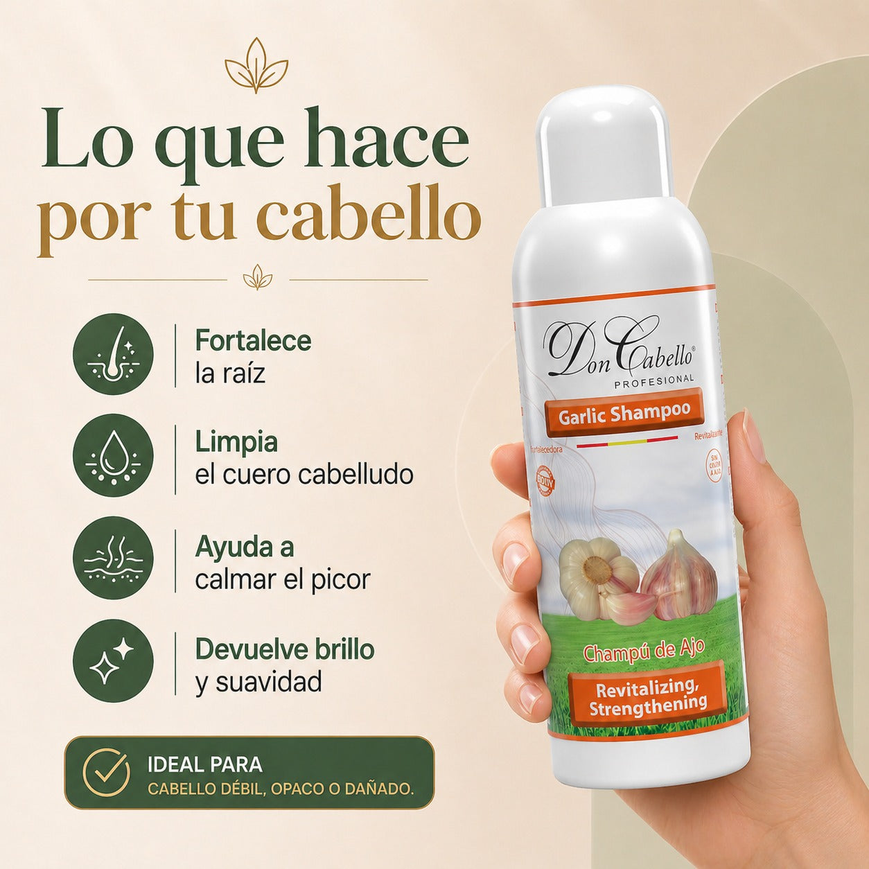 Don Cabello - Champú De Ajo - 1000 Ml