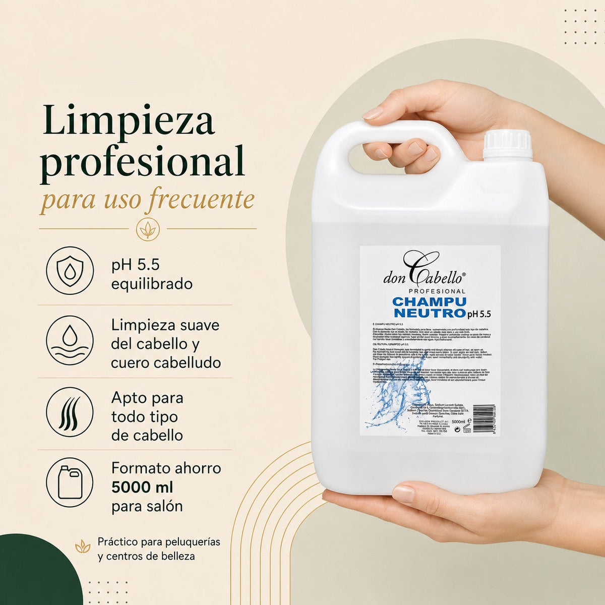 Champú Neutro pH 5.5 Don Cabello Profesional 5000 ml