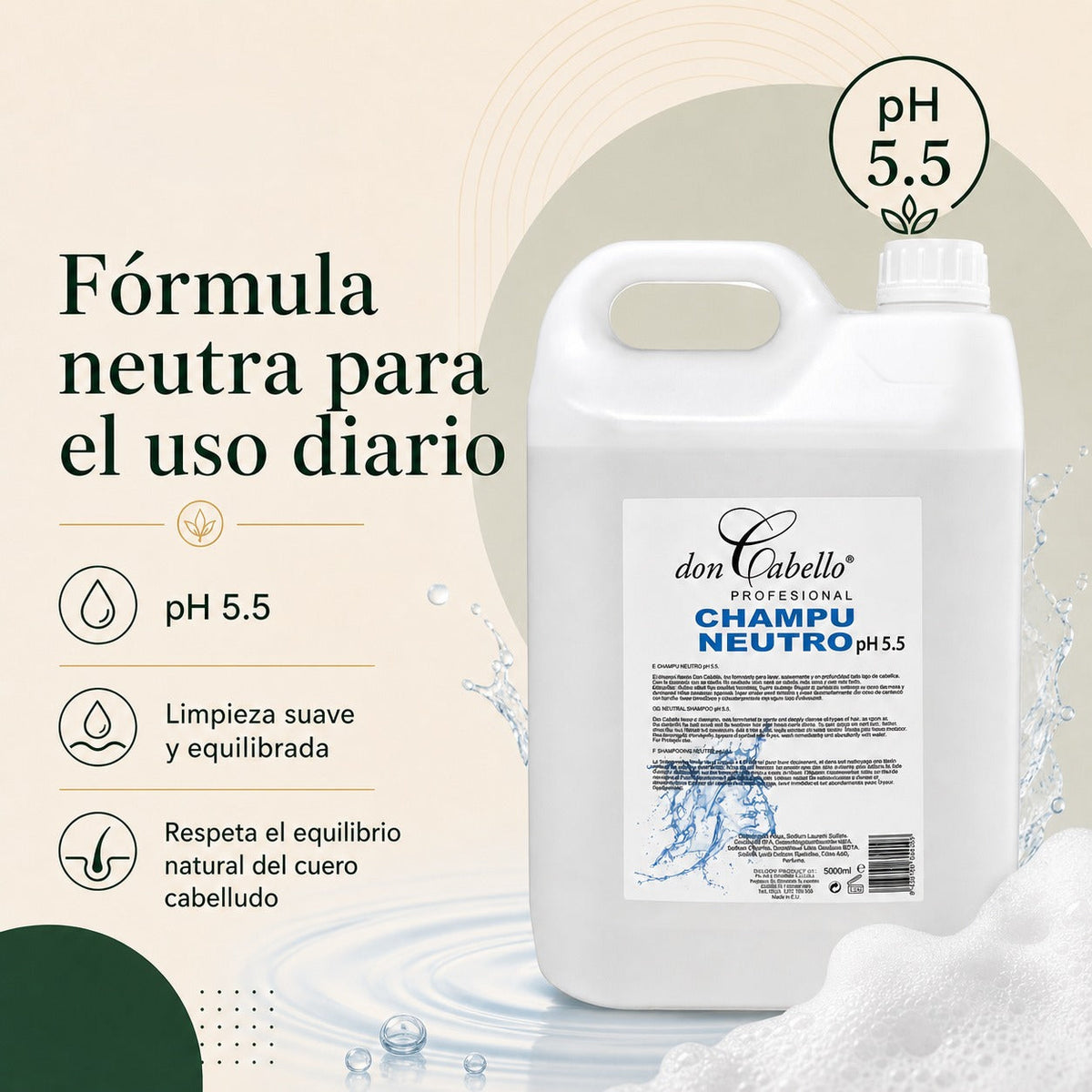 Champú Neutro pH 5.5 Don Cabello Profesional 5000 ml