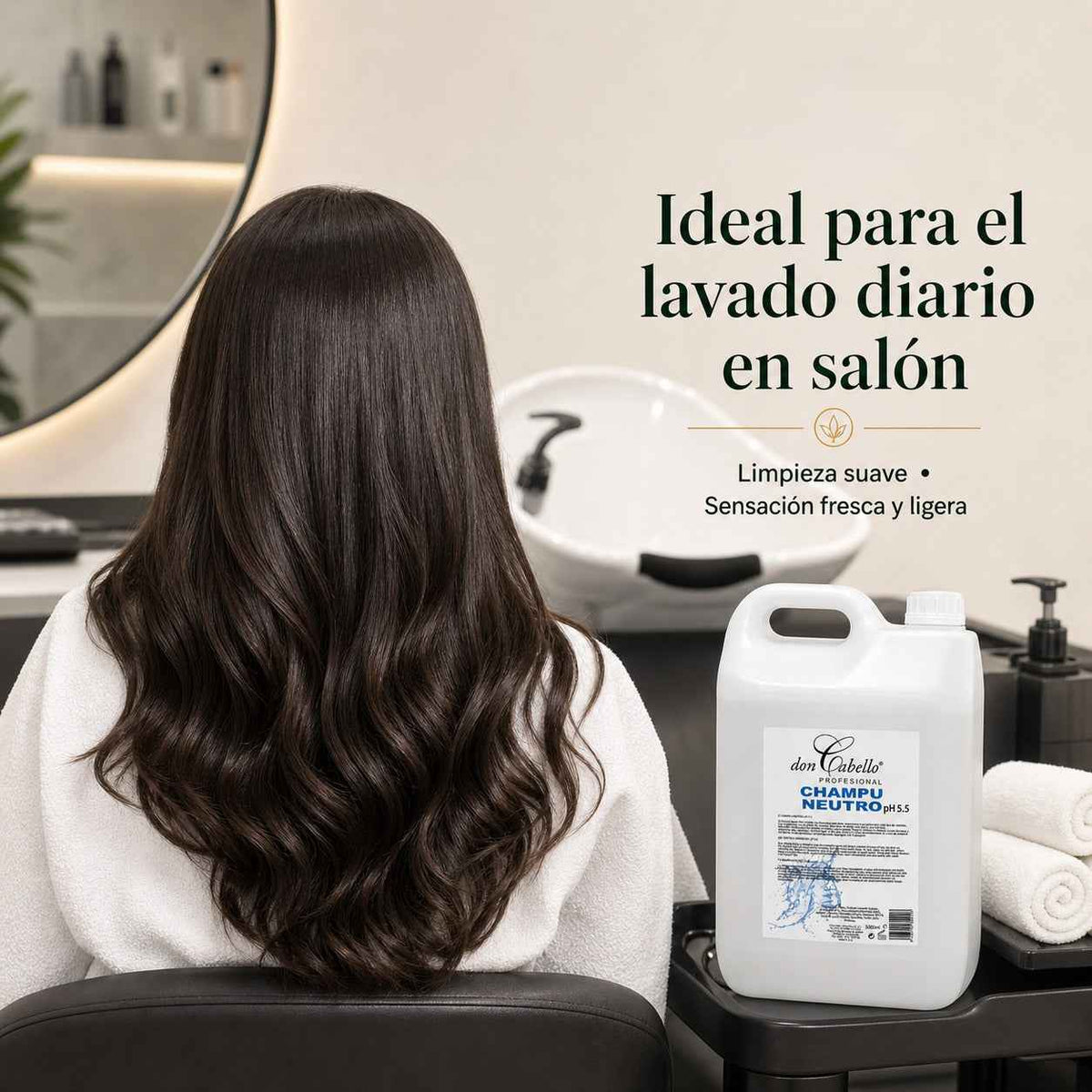 Champú Neutro pH 5.5 Don Cabello Profesional 5000 ml Ideal para Salones