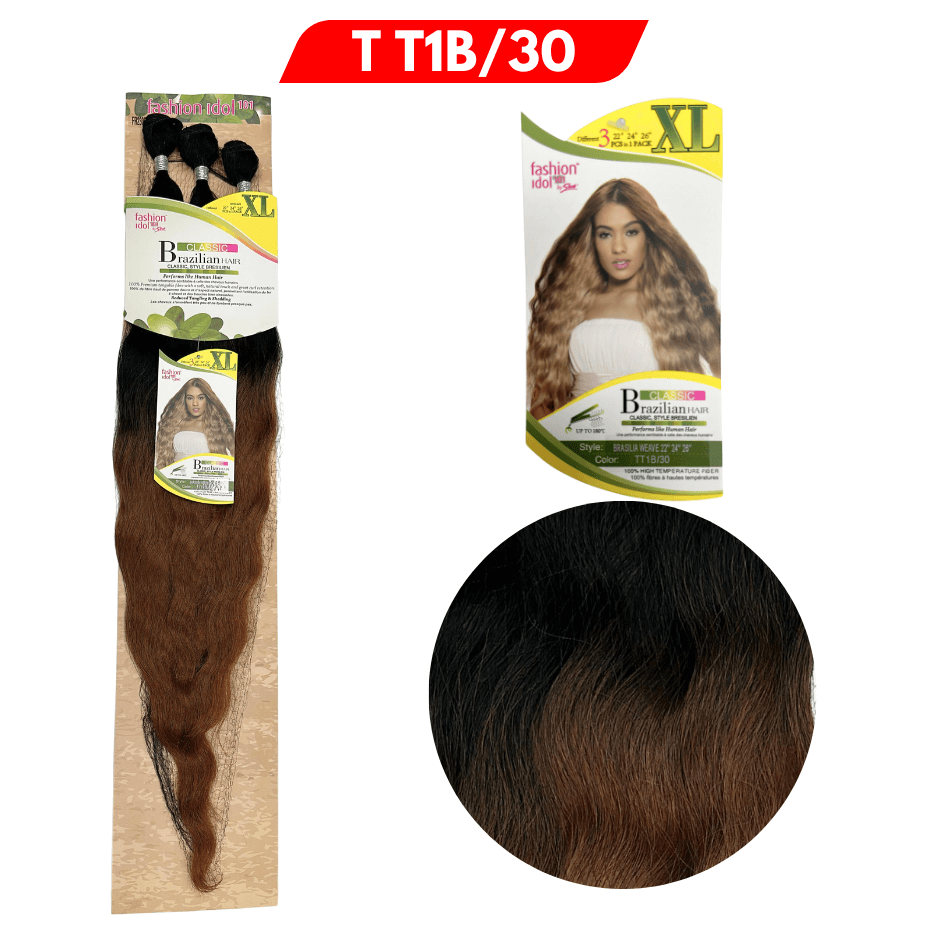 Classic Brazilian - Fashion Idol - Brasilia Weave - Color T T1B/30 - 22”, 24”, 26” - Cosmetics Afro Latino