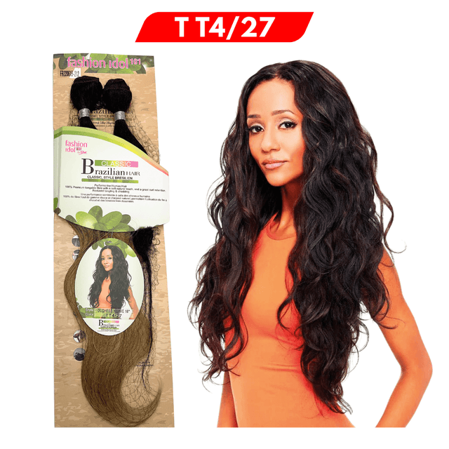 Classic Brazilian - Fashion Idol - Duchess Synthetic Hair Weave - Color T T4/27 - 18 ” - Cosmetics Afro Latino