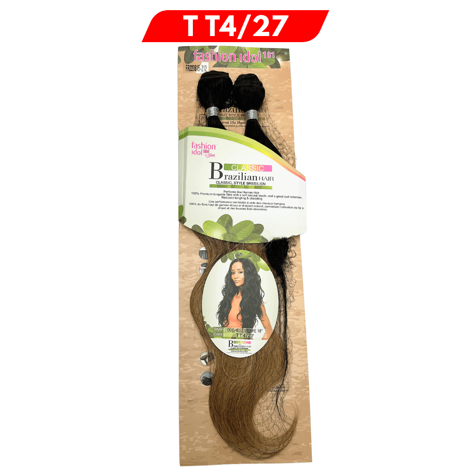 Classic Brazilian - Fashion Idol - Duchess Synthetic Hair Weave - Color T T4/27 - 18 ” - Cosmetics Afro Latino