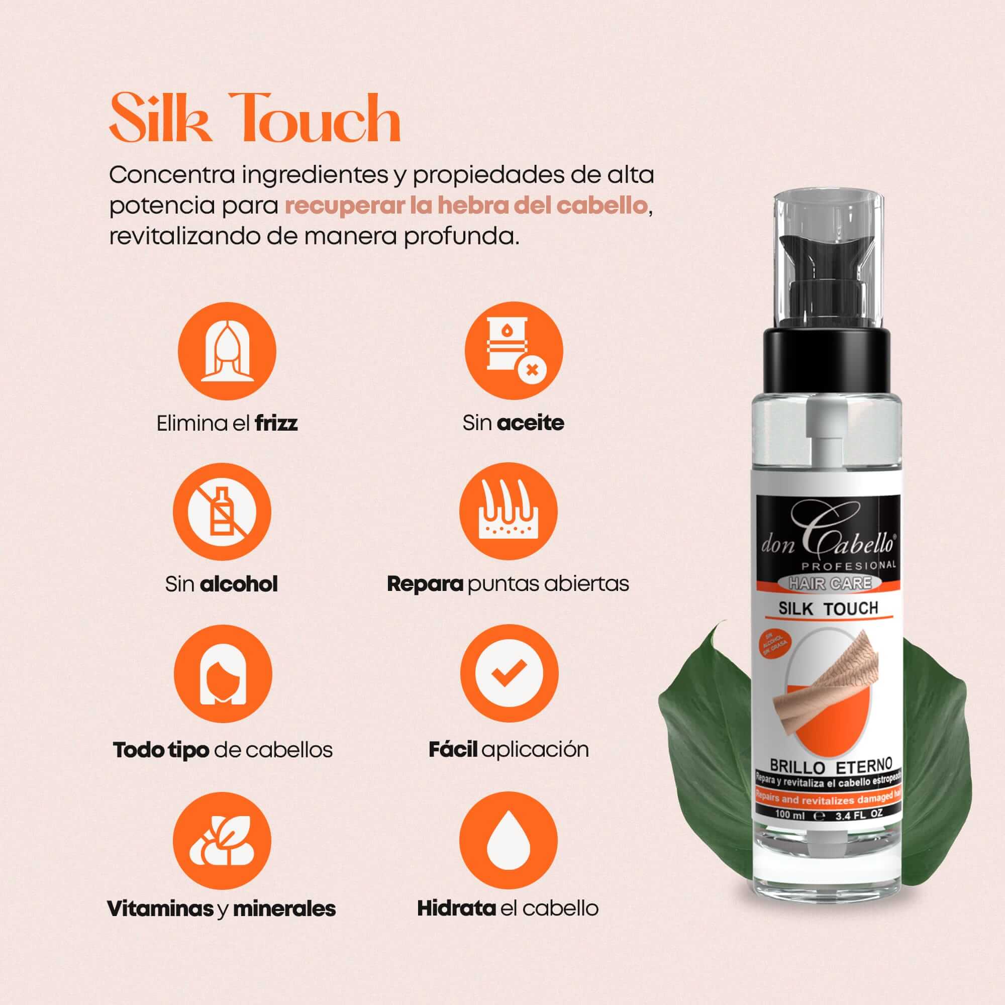 Don Cabello Silk Touch – Proteínas, Vitaminas Y Minerales - 100 Ml - Cosmetics Afro Latino