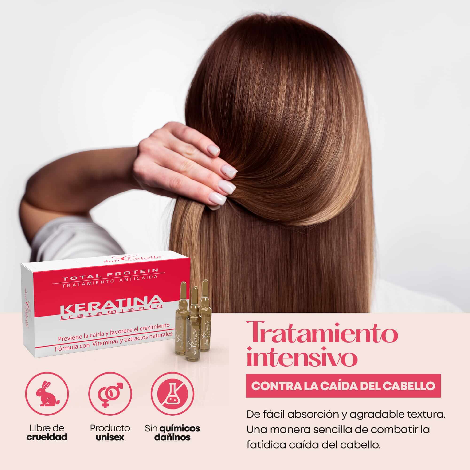Don Cabello Tratamiento Anticaída Con Keratina – Ampollas Capilares  – 12 Ampollas X 10 Ml - Cosmetics Afro Latino