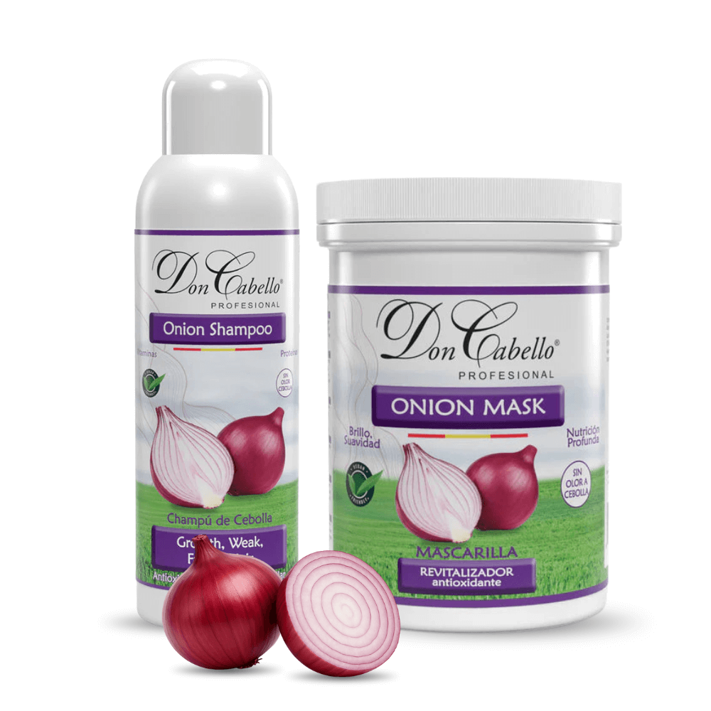 Don Cabello pack capilar cebolla roja sin olor champú y mascarilla 2x1000 ml - Cosmetics Afro Latino