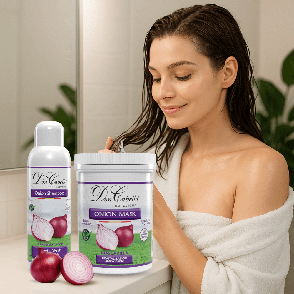Don Cabello pack capilar cebolla roja sin olor champú y mascarilla 2x1000 ml - Cosmetics Afro Latino