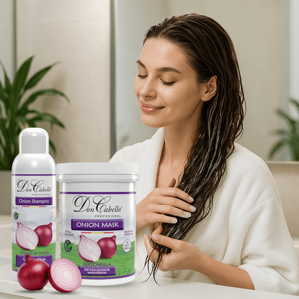 Don Cabello pack capilar cebolla roja sin olor champú y mascarilla 2x1000 ml - Cosmetics Afro Latino