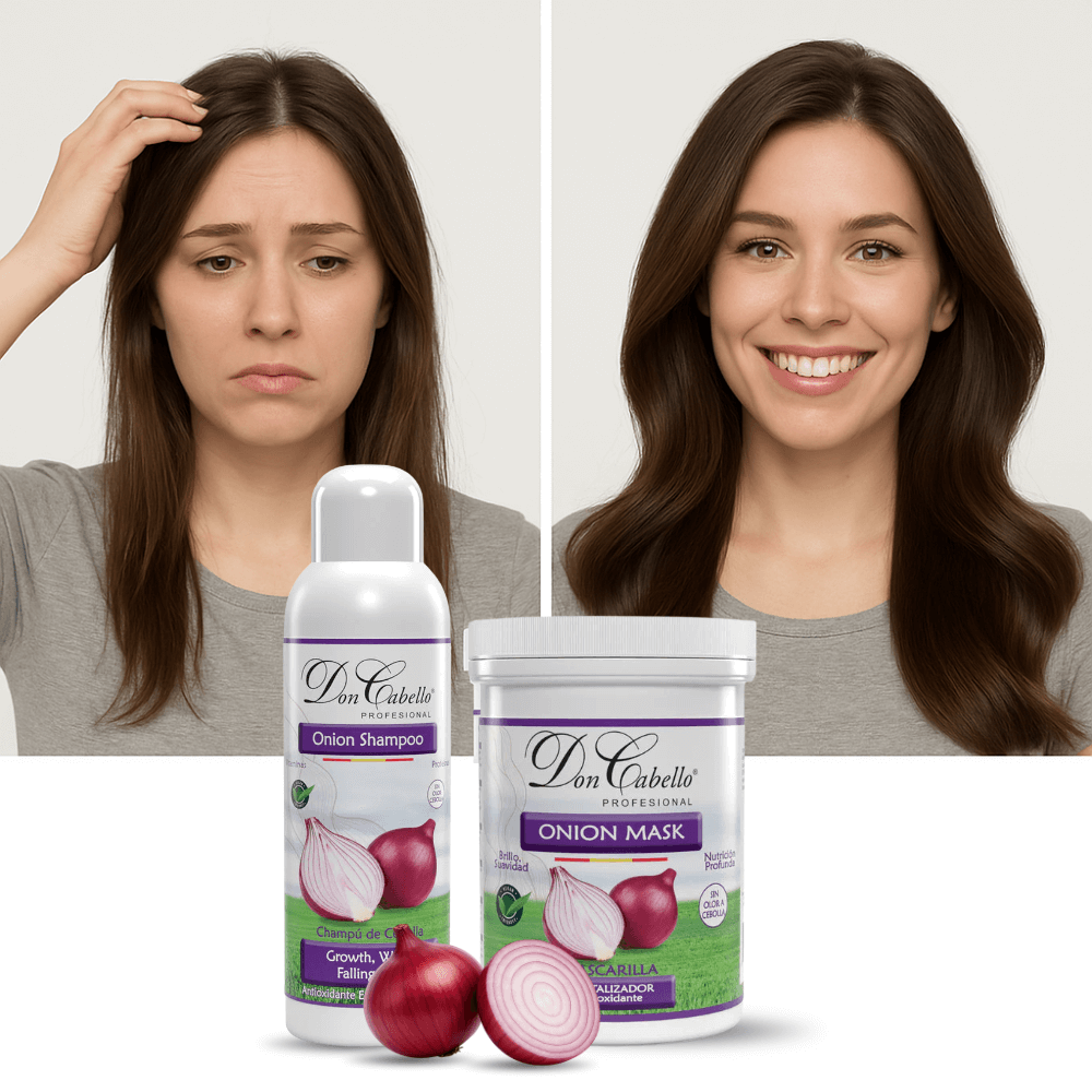 Don Cabello pack capilar cebolla roja sin olor champú y mascarilla 2x1000 ml - Cosmetics Afro Latino