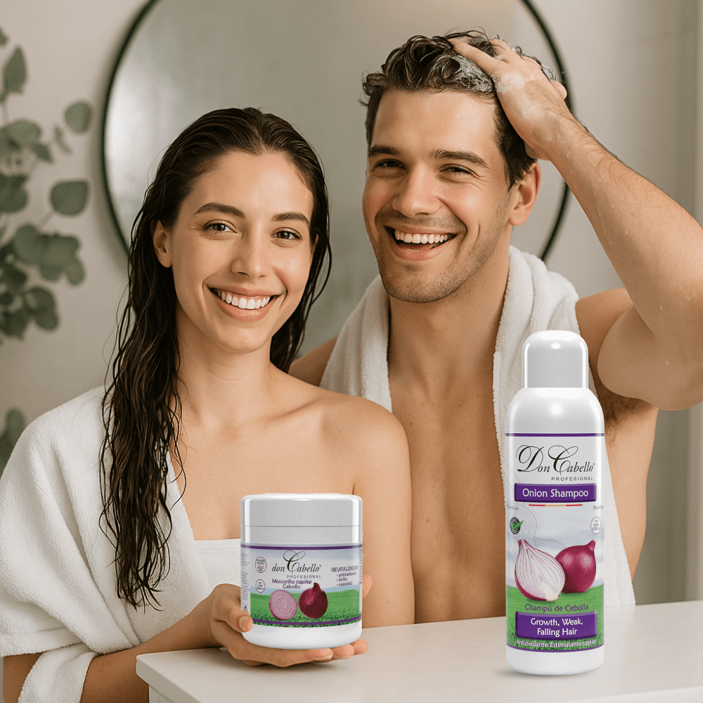 Don Cabello pack capilar cebolla roja sin olor champú y mascarilla 2x1000 ml - Cosmetics Afro Latino