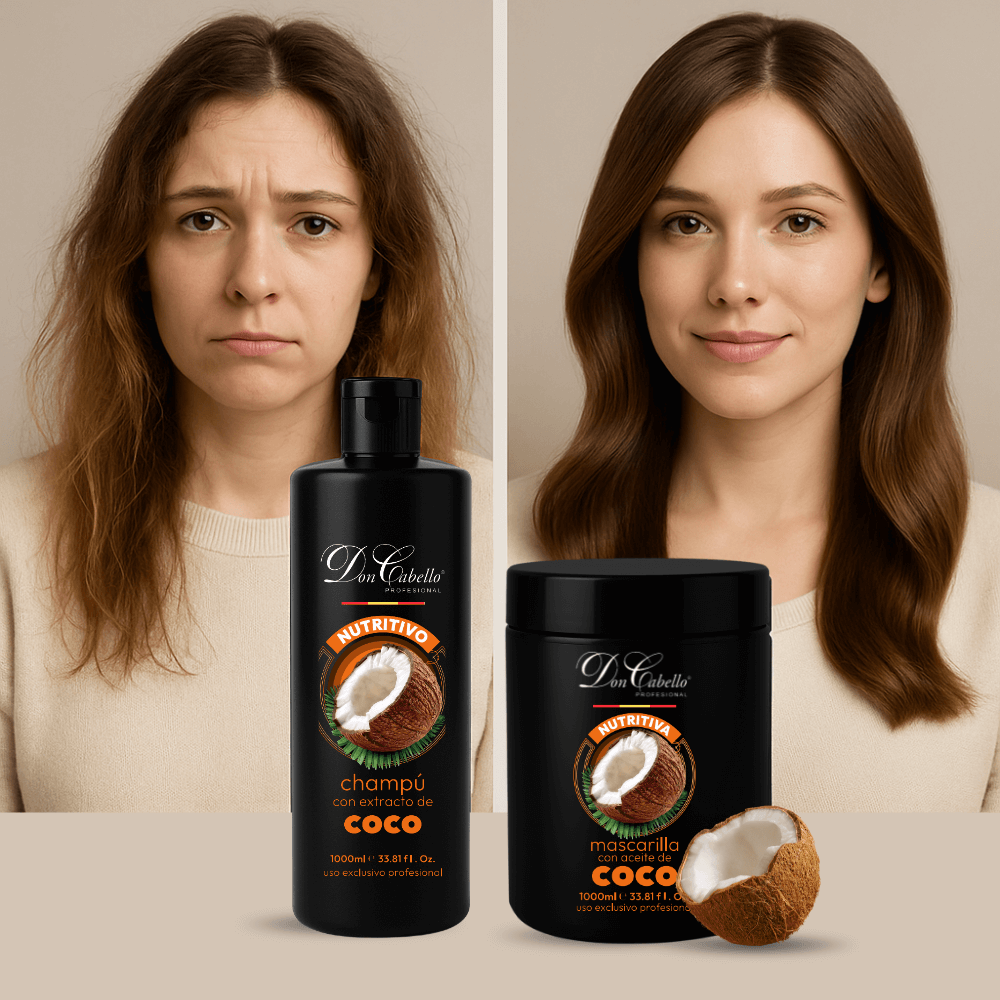 Don Cabello pack capilar coco nutritivo con champú y mascarilla 2x1000 ml - Cosmetics Afro Latino