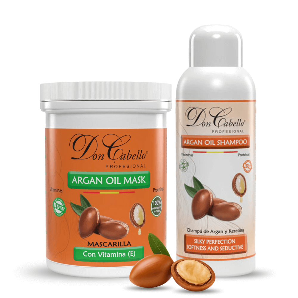 Don Cabello pack capilar keratina y argán hidratación intensa 2x1000 ml - Cosmetics Afro Latino