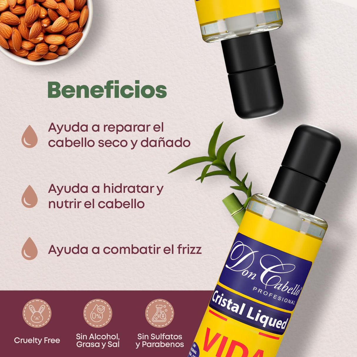 Don Cabello Vida Cristal Liqued (Anti Frizz) 100 ML - Cosmetics Afro Latino