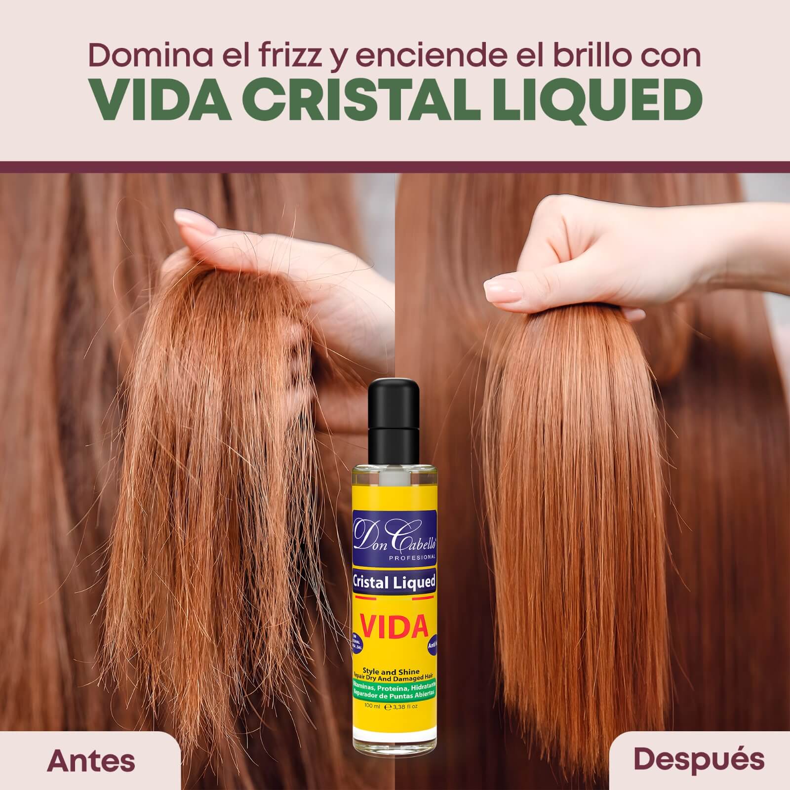 Don Cabello Vida Cristal Liqued (Anti Frizz) 100 ML - Cosmetics Afro Latino