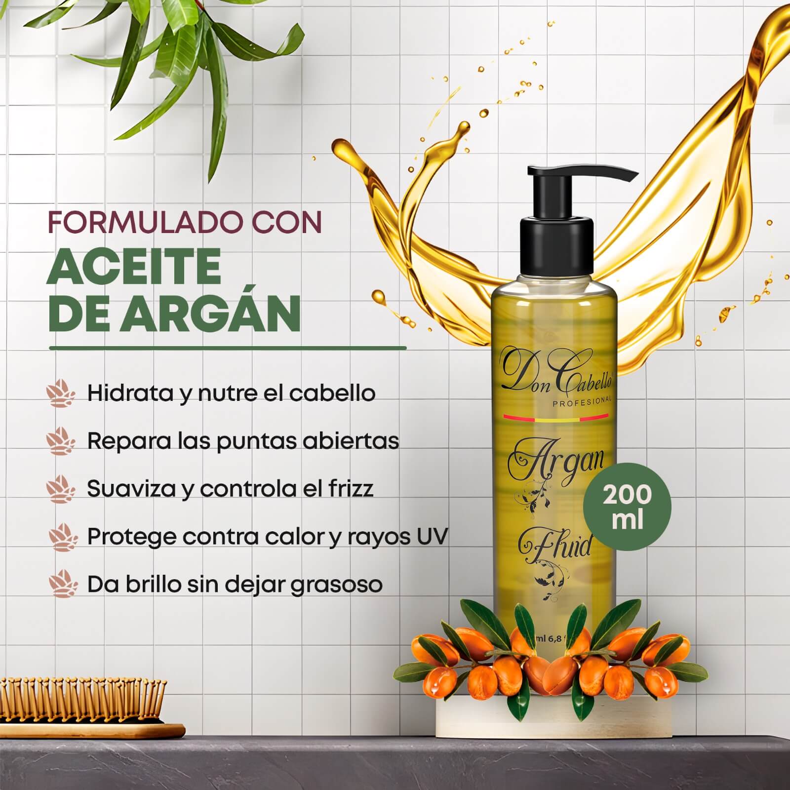 Don Cabello Argan Fluid 200 ML - Cosmetics Afro Latino