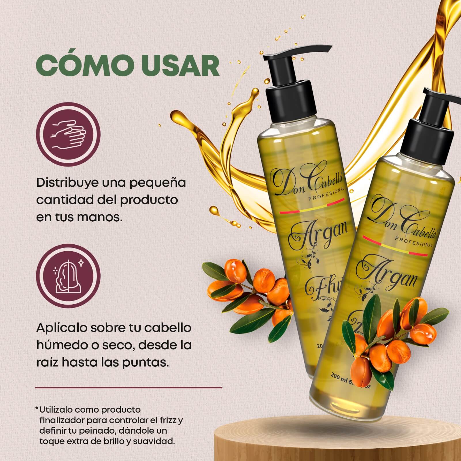 Don Cabello Argan Fluid 200 ML - Cosmetics Afro Latino