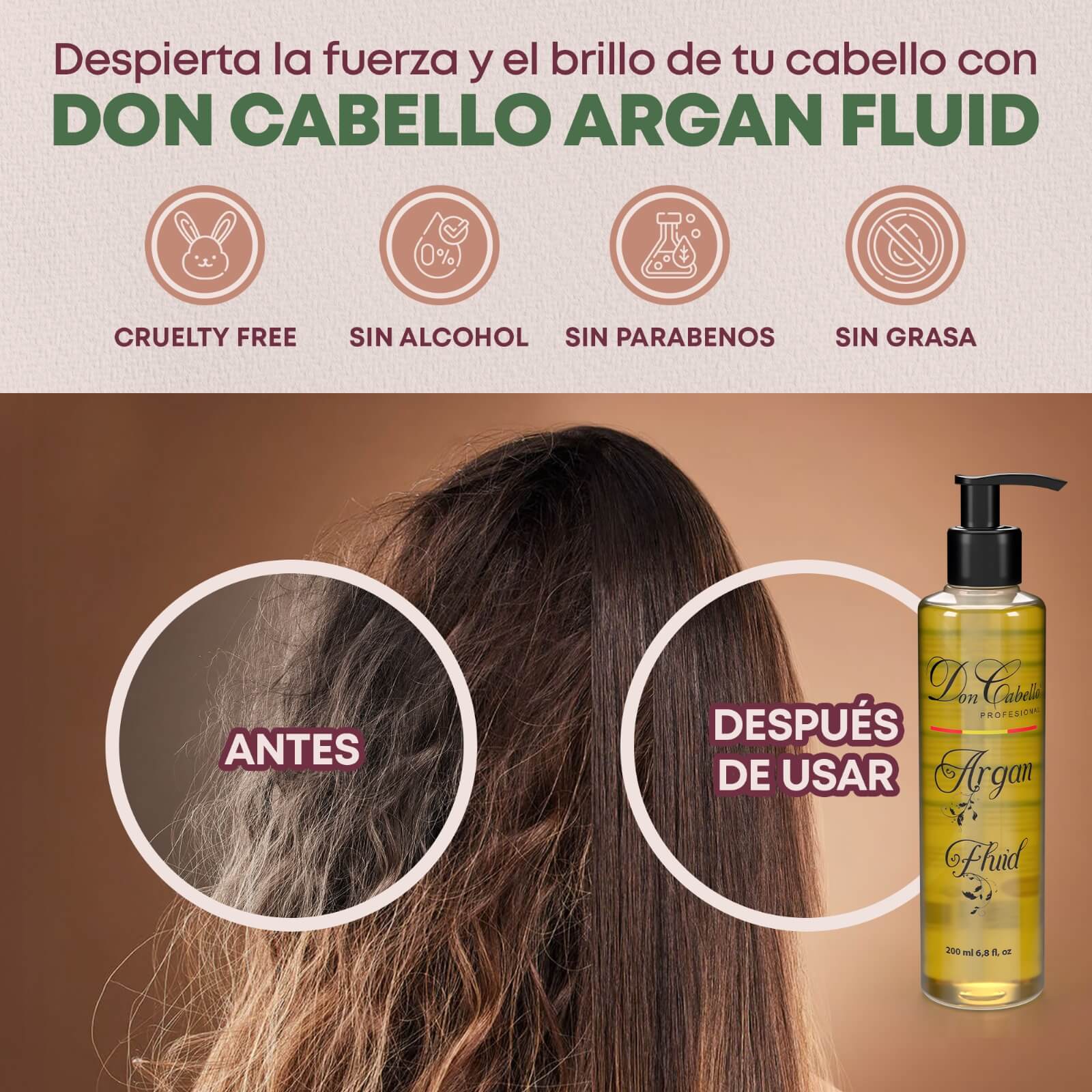 Don Cabello Argan Fluid 200 ML - Cosmetics Afro Latino