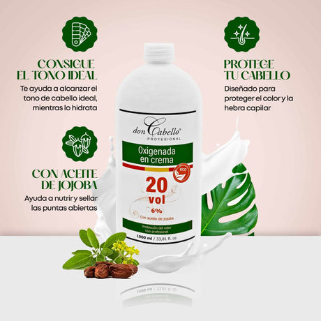 Don Cabello - Oxigenada en Crema - 20 Vol 6% - 1000 Ml - Cosmetics Afro Latino