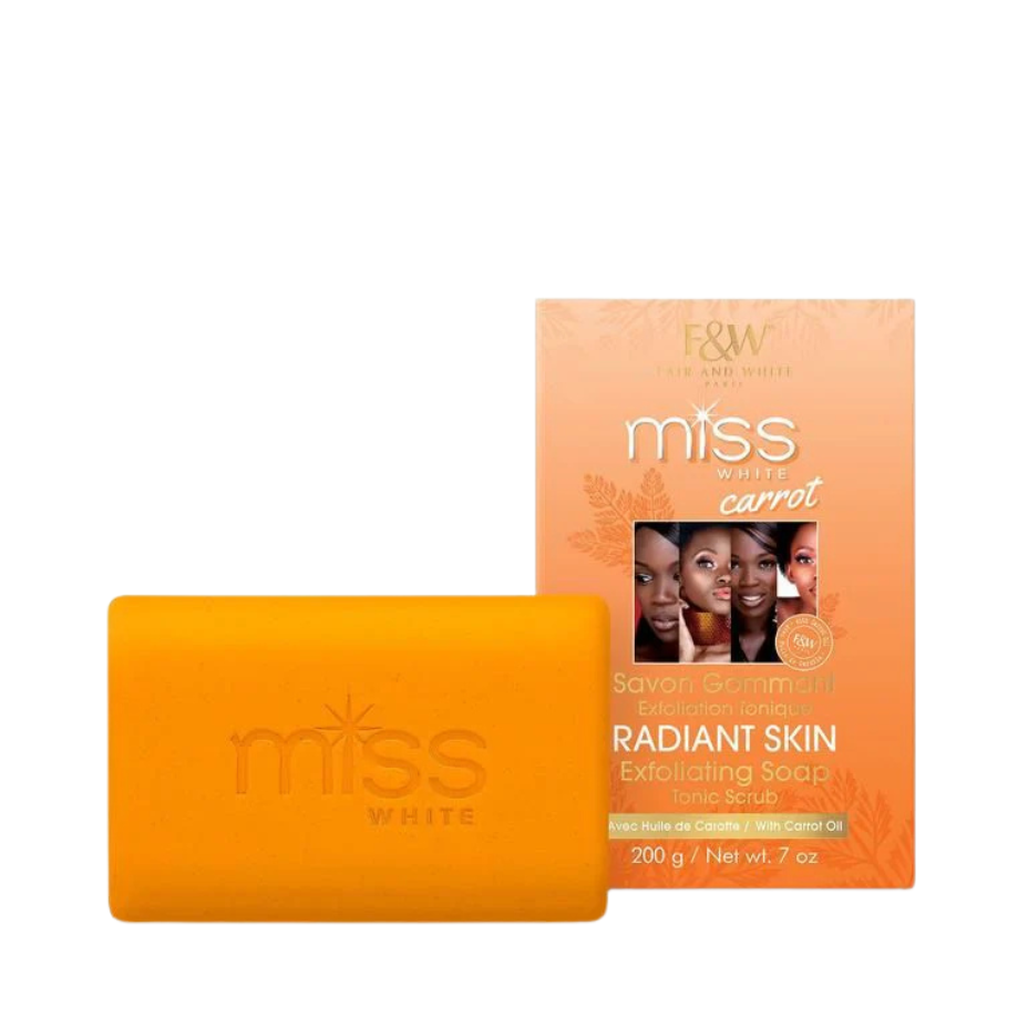 Fair and White Original - Miss White Carrot Radiant Skin Exfoliating Soap - 200g - Cosmetics Afro Latino