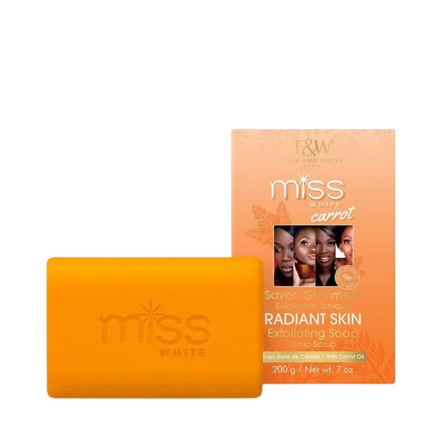 Fair and White Original - Miss White Carrot Radiant Skin Exfoliating Soap - 200g - Cosmetics Afro Latino