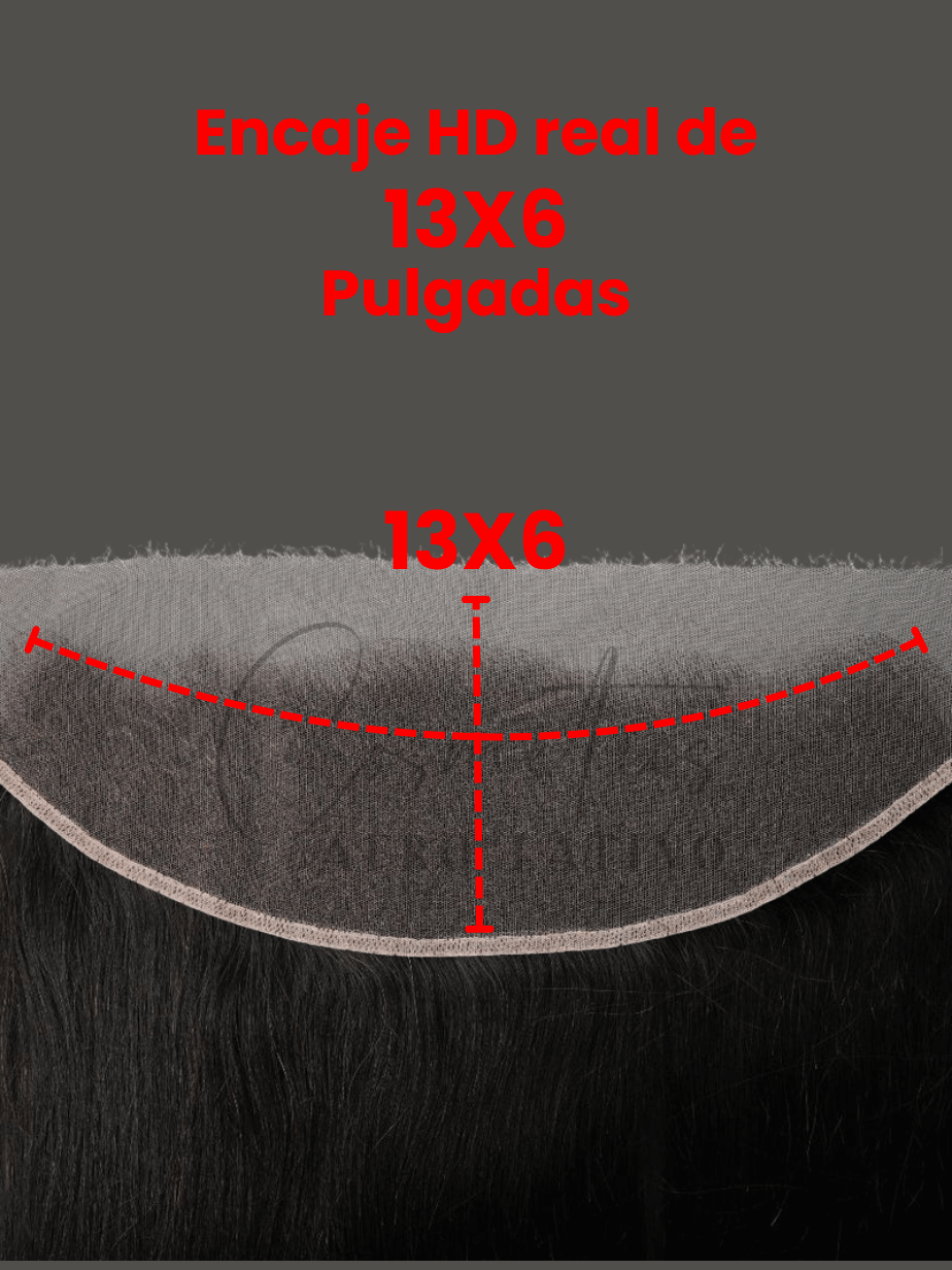 Frontal de Encaje HD 13x6 Liso – Cabello Remy Virgen – Pre-Depilado con Baby Hair – 150% Densidad - Cosmetics Afro Latino