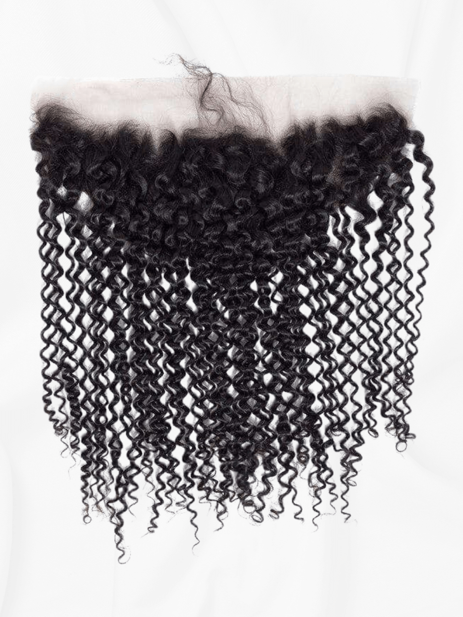 Frontal de Encaje HD 13x6 Rizo Profundo - Cabello Virgen Natural Remy - Pre-Depilada - de Oreja a Oreja - Densidad 150% - Cosmetics Afro Latino